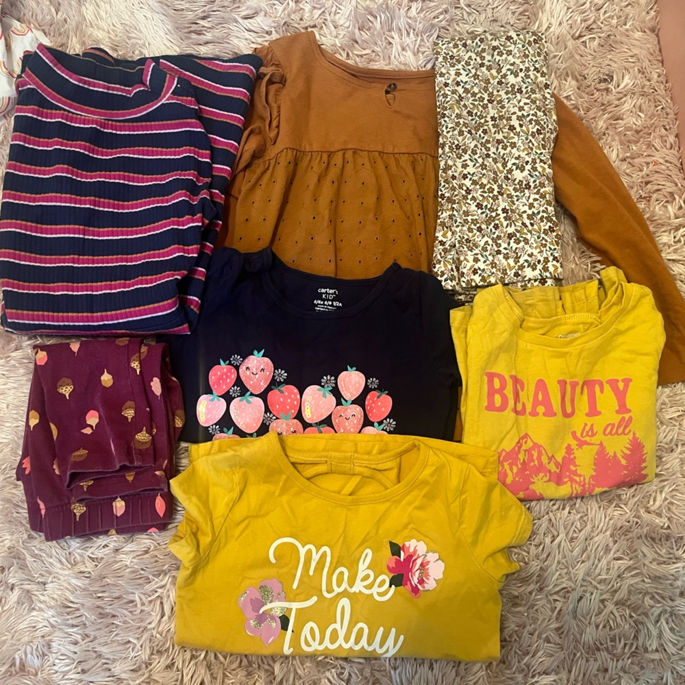 7pc bundle of carters fall clothing girls (6-6X)